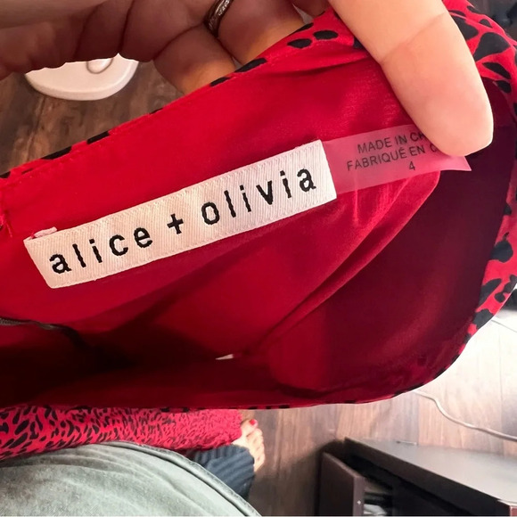 Alice and Olivia Polly Leopard Print Fit-and-Flare Dress - Picture 10 of 10